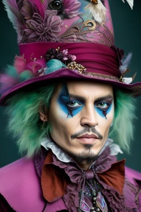 Alice In Wonderland Male Version, Mad Hatter Makeup Men, Mad Hatter Pictures, Mad Hatter Halloween, Mad Hatter Makeup, Steampunk Alice In Wonderland, Alice Halloween, Mad Hatter Alice In Wonderland, Hatter Alice In Wonderland