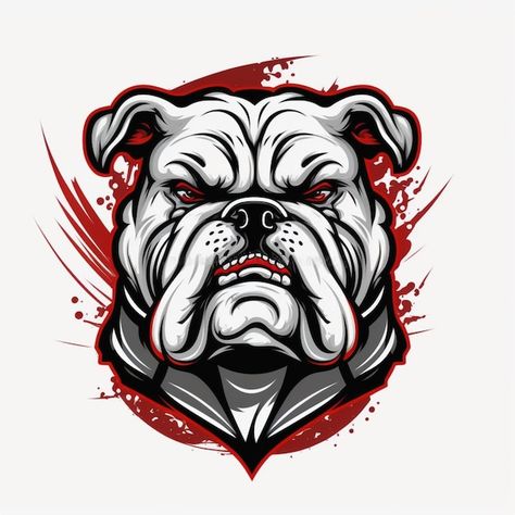 Bulldog Tattoo Design, English Bulldog Cartoon, Bulldog Logo Design, English Bulldog Drawing, Cartoon Bulldog, Bulldog Vector, Box Lacrosse, Anjing Bulldog, Fear Tattoo