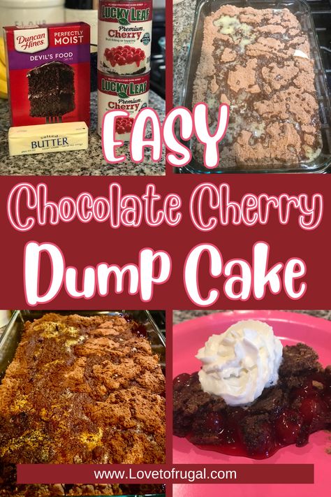 How To Make An Easy Chocolate Cherry Dump Cake Chocolate Cherry Cake Easy, Cherry Dump Cake Recipes 3 Ingredients, Cherry Chocolate Dump Cake, Chocolate Cherry Dump Cake, Cherry Chocolate Cake, Chocolate Dump, Chocolate Dump Cake, Cherry Dump Cake, No Bake Banana Pudding