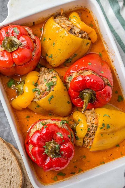 Recipe For Stuffed Bell Peppers, Homemade Stuffed Peppers, Bell Peppers Stuffed, Ground Pork Recipes, Bell Pepper Recipes, Sweet Bell Peppers, Russian Food, Savory Crepes, Ukrainian Recipes