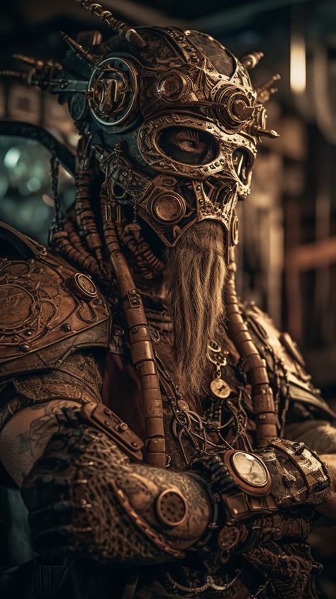 Cyberpunk Viking, Steampunk Viking, Warrior Outfits, Apocalyptic Character, Post Apo, Warrior Outfit, 500 Days Of Summer, Artists And Models, Viking Art