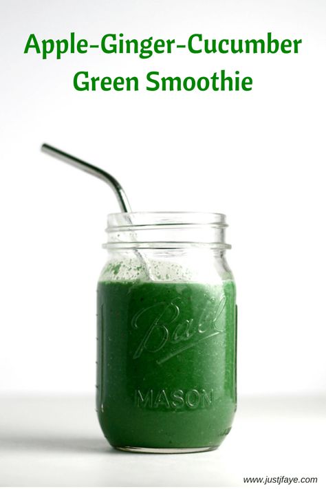 Apple-Ginger-Cucumber Green Smoothie Ginger Smoothie Recipes, Cucumber Smoothie, Detox Breakfast, Yummy Green Smoothie, Best Green Smoothie, Green Detox Smoothie, Detox Smoothie Recipes, Smoothies Recipes, Ginger Smoothie