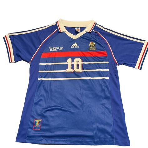 1998 France World Cup Zidane Football Soccer Jersey. Brand New Jersey With Tags, Never Been Worn. Real Madrid Third Kit, Fifa World Cup France, France World Cup, France Soccer Jersey, France Jersey, Adidas Jersey, Happy Returns, Purchase Order, Adidas Football