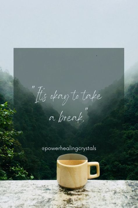 It's okay to take a break sometimes. Remember to prioritize your mental and physical well-being. Take a moment to relax and recharge. #SelfCare #Wellness #MentalHealthAwareness #Encouragement #SelfExploration #PositiveVibes #Motivational #Quote #PowerHealingCrystals #LifeQuote #Overthinking Taking A Break Quotes, A Break Quotes, Recharge Quotes, Take A Break Quotes, Staycation Quotes, Break Quotes, Worth Quotes, Self Exploration, Quote Life