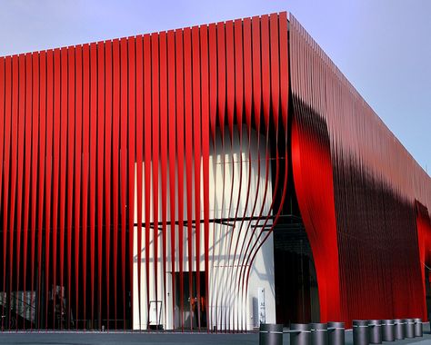 Red metalix - 2 by erikomoket, via Flickr Interesting Facade, Red Architecture, Commercial And Office Architecture, Warehouse Design, Space Architecture, Facade Architecture, Fire Station, Facade Design, Architectural Inspiration