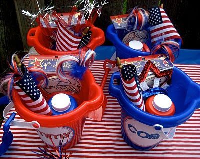 Fun Ideas for the 4th! - The Sunny Side Up Blog Cookout Party, Party Bucket, Kids Camping, Kid Swag, Independance Day, Happy Birthday America, Kids Favors, July Ideas, Fourth Of July Food