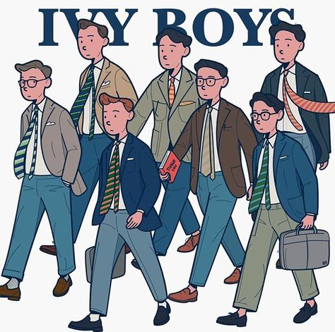 Ivy Look, Ivy League Style, Ivy Style, Vintage Mens Fashion, Estilo Preppy, The Words, Preppy Style, Fashion Illustration, Ivy