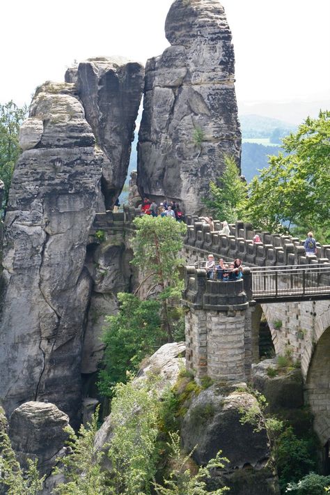 Cliffs of Bastei - Germany Room Colours, Saxony Germany, Exotic Places, Wish You Were Here, Saxony, River Cruises, Germany Travel, Oh The Places Youll Go, A Rock