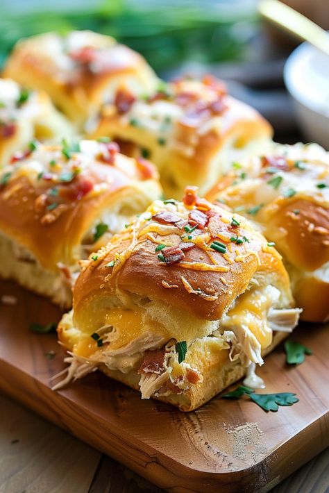 Chicken Bacon Ranch Pull Apart Rolls, Cheesy Chicken Bacon Ranch Crescent Rolls, Chicken Bacon Ranch Tortilla Rollups, Chicken Bacon Ranch Stuffed French Bread, Chicken Bacon Ranch French Bread, Pull Apart Rolls Recipe, Easy Protein Sources, Seasoned Butter, Creamy Ranch Dressing