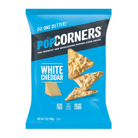 Pop Corners, Cheddar Chips, Gluten Free Chips, Popcorn Chips, Spicy Queso, White Cheddar Popcorn, Cheddar Popcorn, Healthy Chips, Corn Snacks