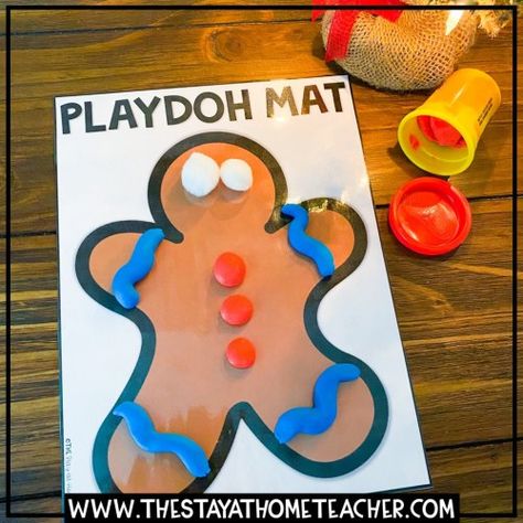 Gingerbread Math and Literacy Activities for 2-4 Year Olds | The Stay-at-Home Teacher Gingerbread Writing Activities, Gingerbread Activities Preschool, Gingerbread Preschool, Gingerbread Man Preschool, Preschool Gingerbread, December Preschool, Gingerbread Math, Gingerbread Unit, Gingerbread Man Activities