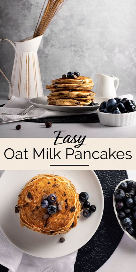 These fluffy oat milk pancakes are perfect to make for a family brunch, or a hungry couple. Made with simple ingredients in less than 30 minutes. Plus, they’re completely dairy free so it’s easy to accommodate everyone’s diet. Milk Pancakes, Easy To Make Breakfast, Family Brunch, Dairy Free Breakfasts, Pancake Recipes, Healthy Brunch, Eating Breakfast, Gluten Free Recipes For Breakfast, Clean Eating Breakfast