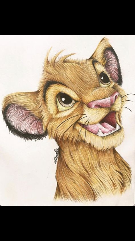 Simba drawing done by @_love_draw__ (instagram account) so cute!!💕 The Lion King Drawing, Lion King Drawing, Simba Drawing, King Drawing, Simba Lion, Lion King Drawings, Drawing Face, Lion King Simba, Lion Art