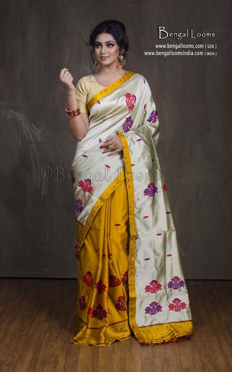 Mekhla Chadar, Yellow Website, Mekhela Sador, Mekhela Chador, Sai Pallavi, Online Saree, Hindu Wedding, Indian Designer, Different Outfits