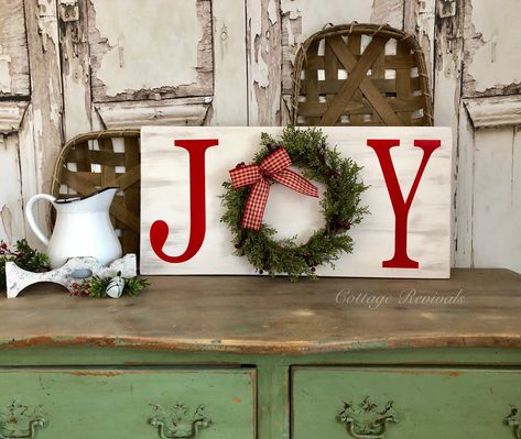 Large Outdoor Christmas Decorations, Home Sign With Wreath, Farmhouse Decor Christmas, Christmas Sled, Christmas Spectacular, Joy Sign, Christmas Decoration Ideas, Silhouette Christmas, Cabinet Kitchen