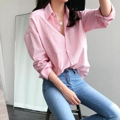 Light Pink Shirt Outfit, Pink Shirt Outfit, Outfits Con Camisa, Light Pink Shirt, Chemise Rose, Nyfw Street Style, Autumn Clothes, Mode Ootd, Causual Outfits