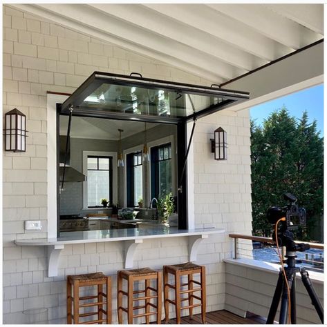 Gas Strut Awning Window USA Latest Window Designs, Gas Strut Window, Kitchen Window Bar, Pass Through Window, Window Glass Design, House Window Design, Awning Windows, Window Bars, Outside Bars