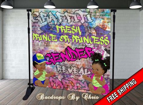 Hey, I found this really awesome Etsy listing at https://www.etsy.com/listing/853851434/graffiti-backdrop-graffiti-gender-reveal Fresh Prince Baby Shower, Graffiti Backdrop, Gender Reveal Backdrop, Princess Backdrops, Prince Birthday, Prince Baby Shower, Vinyl Banner, Baby Shower Backdrop, Banner Stands