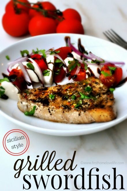 An incredibly easy way to prepare swordfish with tons of flavor! This Sicilian style grilled swordfish recipe is a keeper! One of my favorite, fairly inexpensive seafood dishes is swordfish. Its meaty texture is similar to a cut of beef so it makes you feel like you’re eating something hearty. Swordfish Steak, Grilled Swordfish, Swordfish Recipes, Sicilian Style, Prime Rib Recipe, Grilled Fish, Rib Recipes, Fish Dishes, Sea Food