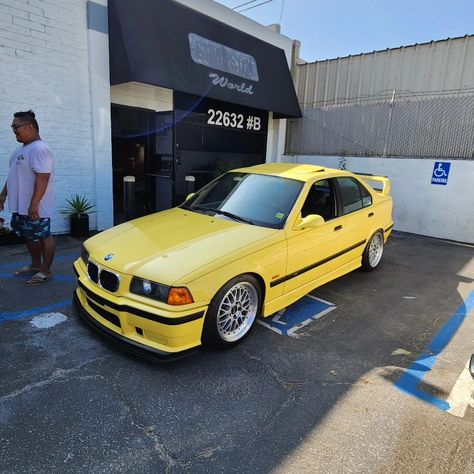 M3 sedan Dakar yellow E36 M3 Sedan, E36 Sedan, Car Meets, M3 Sedan, Dream Whip, E36 M3, E46 M3, Bmw E36, Car Collection