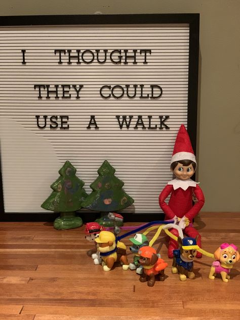 Paw Patrol Elf On The Shelf, Elf On The Shelf Ideas Paw Patrol, Paw Patrol Elf On The Shelf Ideas, Elf On The Shelf Bluey, Elf On The Shelf Paw Patrol, Elf On The Shelf Pet Ideas, Elf 2023, Elf Ideas Easy, Elf Games