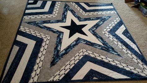 Star Storm Quilt Pattern - Dallas Cowboys Quilt Star Storm Quilt, Dallas Cowboys Quilt Ideas, Dallas Cowboy Quilt Ideas, Dallas Cowboys Quilt Pattern, Dallas Cowboys Quilt, Baseball Quilts, Cowboy Quilts, Cowboys Quilt, Dallas Cowboys Blanket