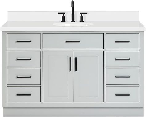 Dream House White Bathroom Storage, Door Slam, Quartz Vanity Tops, Hardwood Plywood, White Quartz Countertop, Transitional Bathroom Vanities, Marble Vanity Tops, Single Basin, Bathroom Vanities For Sale