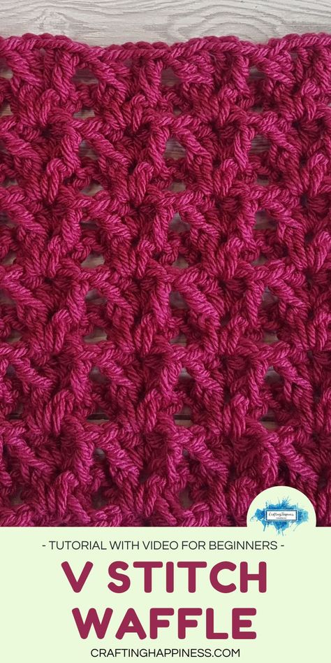 Crochet Blanket Stitches, Crocheted Dishcloths, Floating Raft, V Stitch Crochet, Crochet Queen, Crochet Blanket Stitch Pattern, Stitches Pattern, 100 Crochet Stitches, Learn Crochet