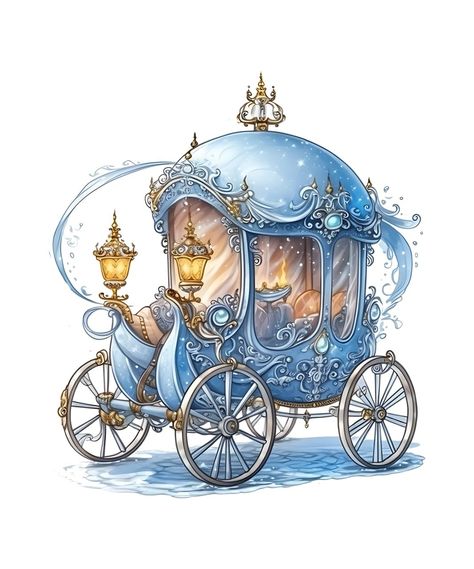 Fairyland Drawing, Carriage Illustration, Cinderella Illustration, Fairytale Clipart, Magical Owl, Fairytale Princess, Pumpkin Carriage, Watercolor Floral Wedding Invitations, Digital Wedding Invitations