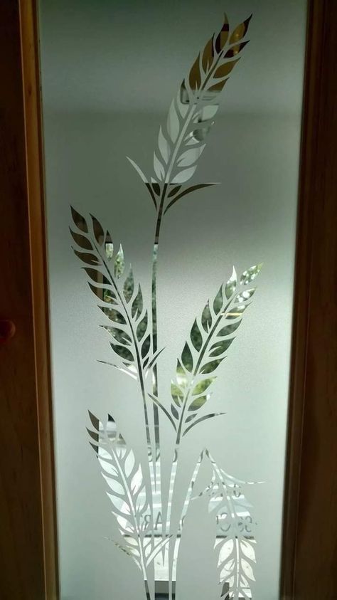 Glass Designs For Partition, Cristal Glass Design, Door Glass Etching Design Modern, Glass Painting Designs For Door, Sandblasted Glass Design Patterns, Window Etching Designs, Kitchen Glass Door Design Modern, Tuffen Glass Design, Sandblasting Glass Ideas