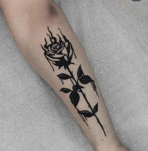 Blackout Flower Tattoo, Morticia Tattoo, Dark Rose Tattoo, Dead Rose Tattoo, Rose Forearm Tattoo, Dark Roses Tattoo, Black Rose Tattoo, Flor Tattoo, Corsa Wind