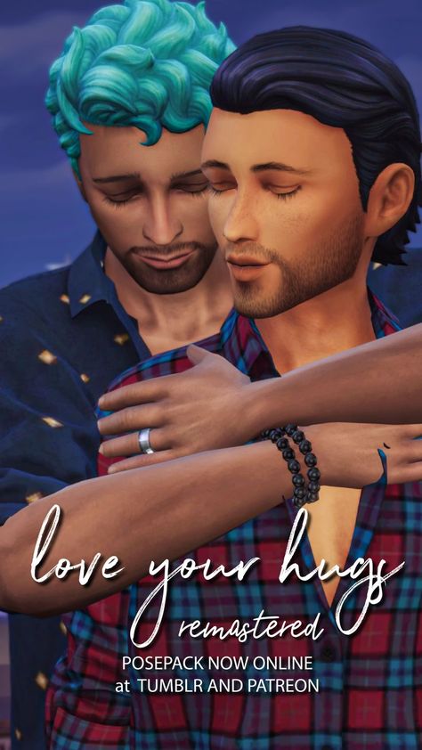 Hugs poses for your couples in sims 4 Sims 4 Cuddling Poses, Hugs Poses, Hug Pose, Sims 4 Couple Poses, Hug From Behind, 4 Poses, Sims Houses, Hugging Couple, Male Poses