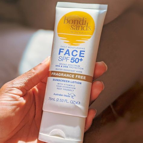 Sunscreen for dark skin Bondi Sands Sunscreen, Bondi Sands, Skincare Advice, Chemical Sunscreen, Sunscreen Lotion, Daily Moisturizer, Face Care, Spf 50, Active Ingredient