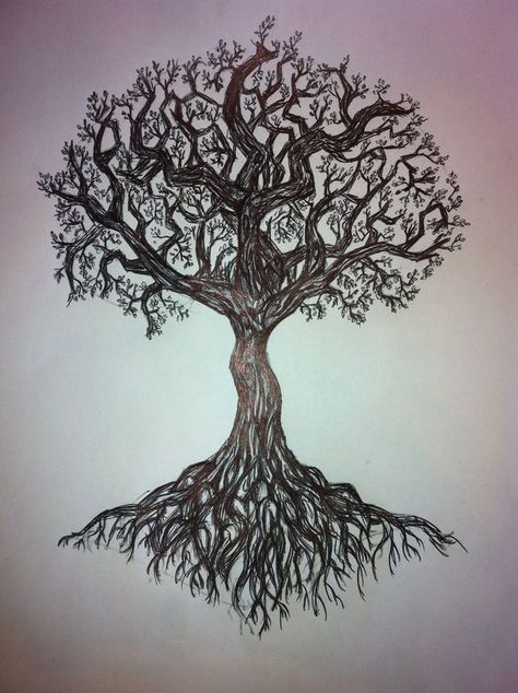 Ash Tree Without Leaves Tattoo Design Celtic Tree Tattoos, Tattoo Hummingbird, Yggdrasil Tattoo, Tree Roots Tattoo, Rabe Tattoo, Tree Tattoo Men, Roots Tattoo, Oak Tree Tattoo, Tattoo Tree