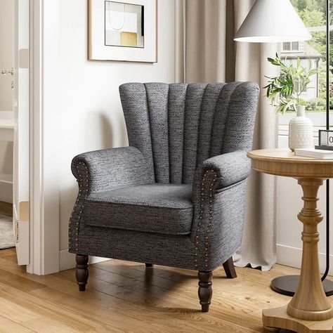 Wing Back Chair, Single Arm Chair, Zen Room, Living Room Furniture Chairs, Accent Chairs For Living Room, Apartment Interior Design, Toss Pillows, Apartment Interior, Wingback Chair