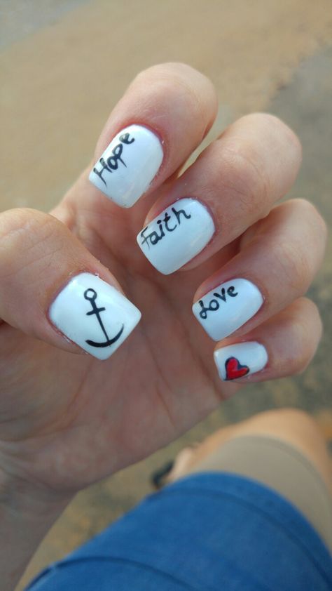 Hope~Faith~Love  -  NailArt Nails Love, Faith Love, Faith In Love, Bible Art, Faith Hope, Arts And Crafts, Nail Art, Bible, Nails