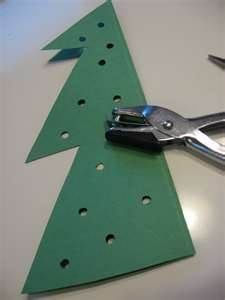 Hole punching and then sewing string through the paper to help build fine motor skills. Preschool Christmas Crafts, Christmas Tree Art, Paper Christmas Tree, Christmas Tree Crafts, Christmas School, Ultimate Christmas, Preschool Christmas, Christmas Classroom, Tree Crafts