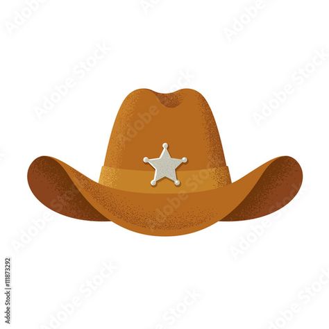 Stock Image: Cowboy hat illustration Cowboy Hat Illustration, Hat Illustration, Brown Cowboy Hat, Pale Ale, Flat Illustration, Cowboy Hat, Adobe Stock, Floppy Hat, Cowboy Hats