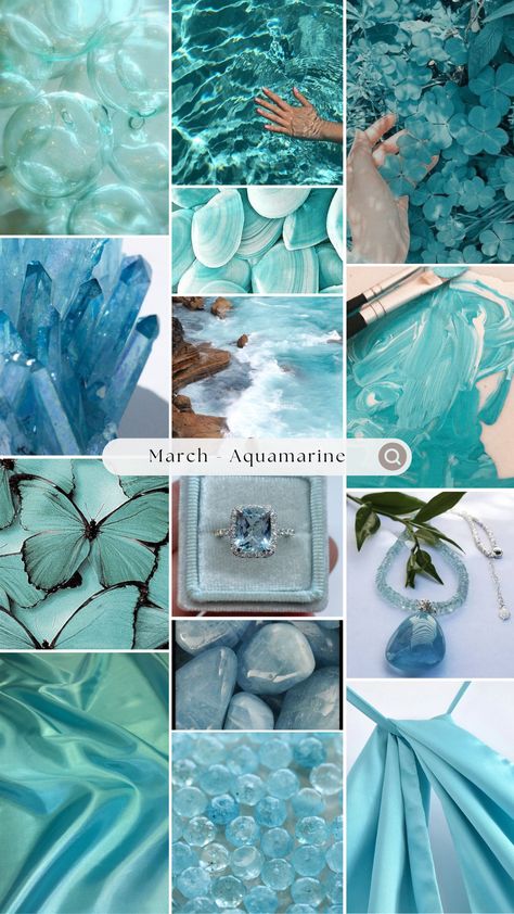 Aquamarine Moodboard, Aquamarine Crystal Aesthetic, Aquamarine Aesthetic Gem, Aquamarine Stone Aesthetic, Aquamarine Aesthetic Wallpaper, Aquamarine Color Aesthetic, Aquamarine Aesthetic, Aquamarine Dress, Light Spring Palette