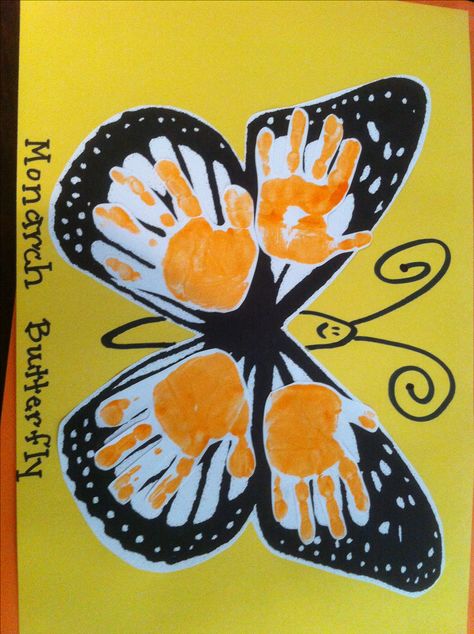 Monarch Butterfly Kids Crafts : 9 Monarch Butterfly Craft ... Foot Print Art, Butterfly Crafts For Kids, Stick Puppet, Monarch Butterflies Art, Butterflies Activities, Texas Theme, Butterfly Project, Baby Art Projects, Footprint Crafts