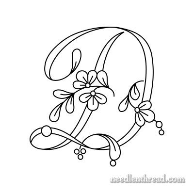 Hand Embroidery Monogram, Free Hand Embroidery Patterns, Free Hand Embroidery, Floral Desing, Coloring Letters, Script Letters, Pola Bordir, Embroidery Alphabet, Vector Line