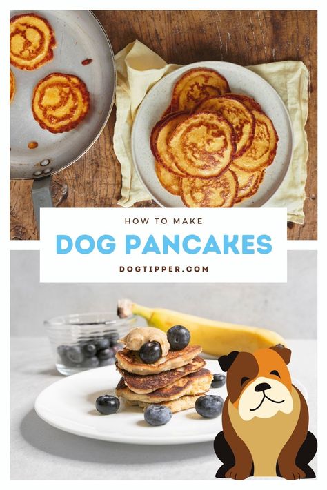 How to Make Dog Pancakes - 2 Recipes! Dog Friendly Pancake Recipe, Pancake Recipe For Dogs, Dog Waffles Recipes Easy, Breakfast For Dogs Recipes, Healthy Dog Breakfast Recipes, Pancakes For Dogs Recipe, Breakfast Dog Food Recipes, Dog Waffles Recipes, Doggie Pancakes