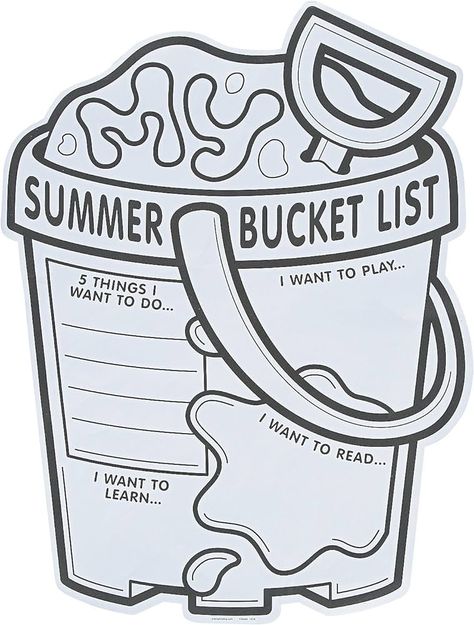 Amazon.com: Fun Express My Summer Bucket List Activity Poster for Kids - Bulk Set of 30 - End of School Year and Camp Supplies : Toys & Games End Of School Year Crafts For Kids, End Of The School Year Activities, Camp Activities For Kids, Summer Bucket List For Kids, Summer Bucket List Activity, Bucket List Craft, Camping Activites For Kids, Summer Lesson Plans, Camp Themes