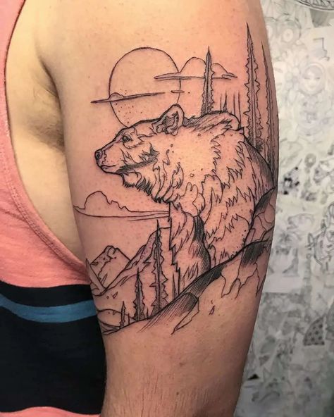 Grizzly Bear Tattoos, Beer Tattoos, Bear Tattoo Designs, Flamingo Tattoo, Bear Tattoos, Calgary Alberta Canada, Up Tattoo, 2160x3840 Wallpaper, Bear Tattoo