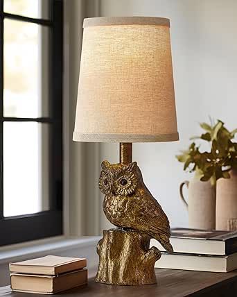 14.25" Small Table Lamp for Living Room Farmhouse Bedside Resin Single Lamp with Gold Owl Lamp Shape for Bedroom Retro Rustic Nightstand Lamp #ad Bedside Table Lamps Bedrooms, Living Room Retro, Owl Lamp, Bedroom Retro, Farmhouse Table Lamps, Living Room Farmhouse, Farmhouse Lamps, Rustic Nightstand, Classic Farmhouse