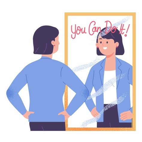 Standing In Front Of Mirror, Study Vector, In Front Of Mirror, Education Vector, Mirror Illustration, Wednesday Quotes, Happy Students, Timeline Infographic, What Is Self