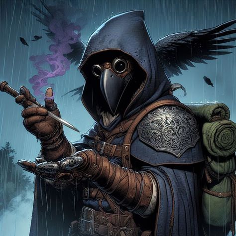 Dnd Kenku Artificer, Dnd Plague Doctor, Kenku Artificer, Dnd Hunter, Fantasy Doctor, Doctor Plague, Dungeons And Dragons Art, Planets Art, Dungeons And Dragons Characters