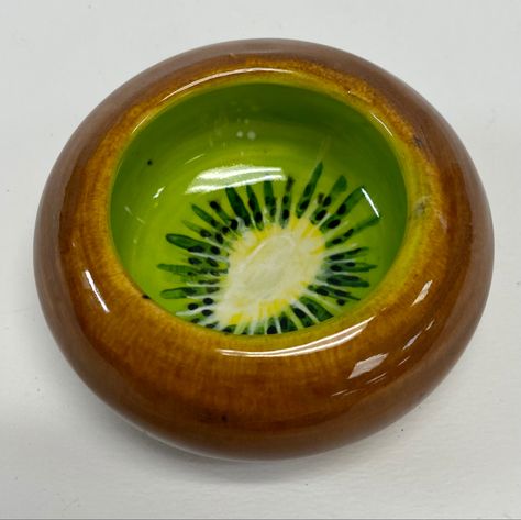 Glazed spun pottery bowl Kiwi Pottery, Clay Bowl, Pottery Bowl, Pottery Bowls, Kiwi, Pineapple, Glaze, Bowl, Art