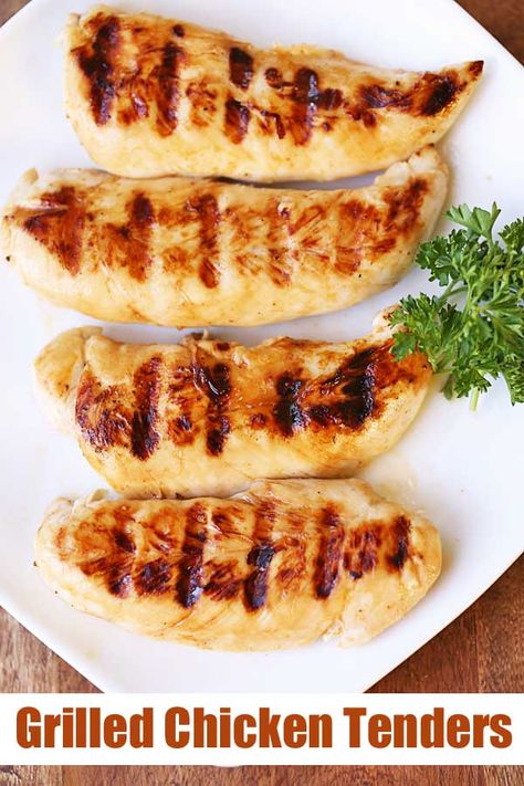 An easy recipe for very tasty grilled chicken tenders, marinated in an olive oil, honey and hot sauce marinade.  via @healthyrecipes Gorge Foreman Grill Recipes, Sugarless Recipes, Substitute Ingredients, Grilled Fish Recipes, Grilled Chicken Tenders, Panini Sandwich, Bbq Pork Ribs, Easy Grilled Chicken, Pork Rib Recipes