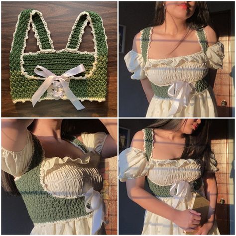 How To Crochet In A Round, Crochet Patterns Corset, Underbust Crochet Corset Pattern, Crochet Corset Waist Belt, Free Corset Crochet Pattern, Crochet For Hot Weather, Crochet Projects Alternative, Crochet Hip Bag Free Pattern, How To Crochet A Corset